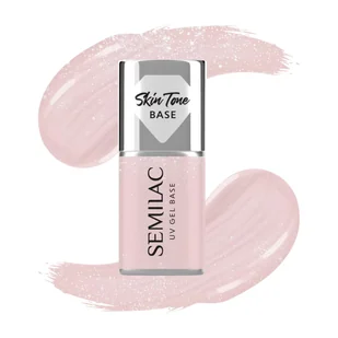 Semilac Baza do lakierów hybrydowych Skin Tone Cover Base, Glitter Beige - Żele do paznokci - miniaturka - grafika 1