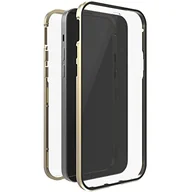 Etui i futerały do telefonów - White Diamonds - Etui 360 stopni Glass Case pasuje do Apple iPhone 13 Pro I etui na telefon komórkowy, przezroczyste, zamknięcie na magnes (przezroczyste ze złotą ramką) - miniaturka - grafika 1