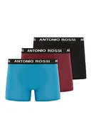 Spodenki damskie - Antonio Rossi Męskie bokserki hipsterskie (3 sztuki) szorty, czarne, niebieskie, bordowe, L, Czarny, niebieski, bordowy, L - miniaturka - grafika 1