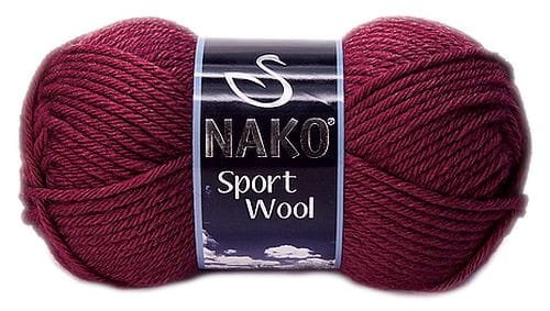 włóczka SPORT WOOL kolor 6592 / jasne bordo