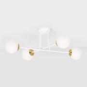 Lampy sufitowe - Biało-złota lampa sufitowa, w klasycznym stylu K-5313 z serii ELMO - miniaturka - grafika 1