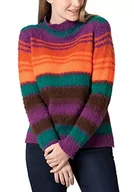 Swetry damskie - Timezone Damski sweter w paski, Ciepłe wielokolorowe paski, XL - miniaturka - grafika 1