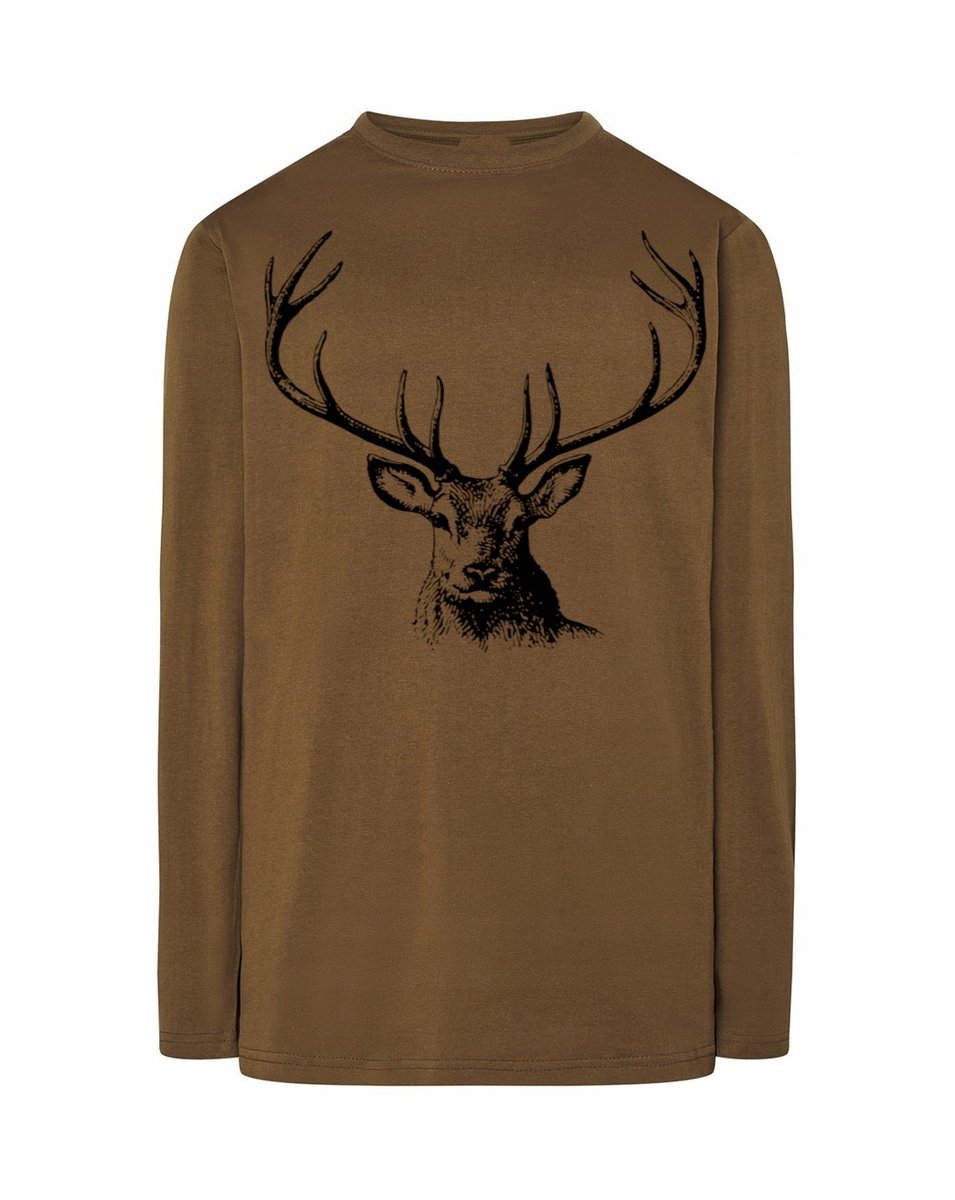 Longsleeve męski nadruk POROŻE JELEŃ r.S