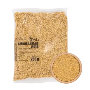 Złote siemię lniane 200g Wysoka JAKOŚĆ Produkt NATURALNY - Ziarna i nasiona roślin strączkowych - miniaturka - grafika 1