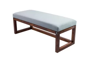 Ławka na buty LPG-2 150cm EMRAWOOD drewno lite kolor orzech siedzisko gładkie kolor popielaty - Ławki do przedpokoju - miniaturka - grafika 1