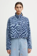 Kurtki damskie - adidas Originals kurtka jeansowa x FARM Rio damska kolor niebieski przejściowa oversize IW0793 - miniaturka - grafika 1