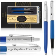 Zestawy piśmiennicze - ZESTAW PIORO I DLUGOPIS PARKER JOTTER NIEBIESKI Z GRAWEREM+DEDYKACJA GRATIS - miniaturka - grafika 1
