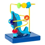 Zabawki interaktywne dla dzieci - Drewniana przeplatanka edukacyjna labirynt koraliki drewno dla dzieci - miniaturka - grafika 1