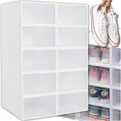 Szafki na buty - 10 x Pudełko Pojemnik Organizer Na Buty Z Klapą Pudełka Do Szafy Zestaw - miniaturka - grafika 1