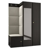 Meble do przedpokoju - Garderoba frezowana z lustrem, meble do przedpokoju, panele tapicerowane PANAMA 13 - miniaturka - grafika 1