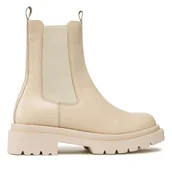 Botki damskie - Sztyblety Gino Rossi SUSA-01 Beżowy - miniaturka - grafika 1