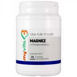 MYVITA Cytrynian Magnezu proszek 500g - Witaminy i minerały dla sportowców - miniaturka - grafika 1