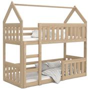 Łóżka dla dzieci i młodzieży - ﻿Łóżko piętrowe 160x80 drewniane DOMEK MINI - miniaturka - grafika 1