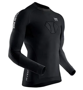 X-Bionic męska koszulka Invent 4.0 z długim rękawem sportowa koszulka bieganie jogging trening fitness siłownia kompresja bazowa top, czarny/antracyt, L - Koszulki i topy damskie - miniaturka - grafika 1