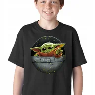Moda i Uroda OUTLET - 140 KOSZULKA DZIECIĘCA STAR WARS GWIEZDNE WOJNY YODA BABY CZARNA P014 - miniaturka - grafika 1