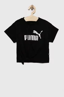 Koszulki dla dziewczynek - Puma t-shirt dziecięcy ESS+ Logo Knotted Tee G kolor czarny - grafika 1