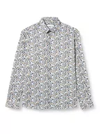 Koszule męskie - bugatti Koszula męska 9350-38507 z kołnierzykiem na guziki, niebiesko-szara, standardowa, niebieski/szary, 4XL - miniaturka - grafika 1