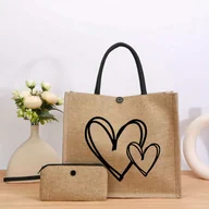 Torebki damskie - TEMU Duża Czarna Torba z Wzorem - Torebka i Ręczna Torba - Wielofunkcyjna Codzienna Torba, Czarna Uchwyt + Zapięcie na Klamrę Idealna do Dojazdów, - miniaturka - grafika 1