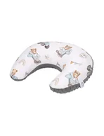 Poduszki do karmienia - Bonjour Cherie Rogal bambusowy 50x65cm Traktory Minky Smoked pearl - miniaturka - grafika 1