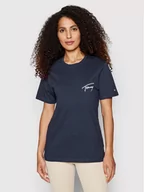 Koszulki i topy damskie - Tommy Jeans T-Shirt Signature DW0DW12940 Granatowy Relaxed Fit - miniaturka - grafika 1