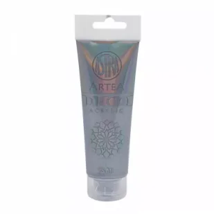 Astra Farba akrylowa Deco Artea w tubie metaliczna 75ml srebrna - Farby i media malarskie - miniaturka - grafika 1