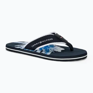 Japonki męskie Tommy Hilfiger Palm Print Beach Sandal desert sky - Sport OUTLET - miniaturka - grafika 1