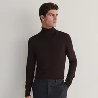 Swetry męskie - Reserved - Golf z wiskozą - Bordowy - miniaturka - grafika 1