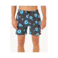 Kąpielówki męskie - Spodenki surfingowe męskie Rip Curl Surf Revival Floral Volley Czarny - miniaturka - grafika 1