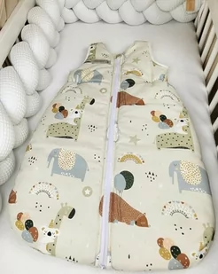Śpiworek do spania na lato „Funny animals" Bawełna premium 0,5 tog - Śpiworki dla dzieci - miniaturka - grafika 1