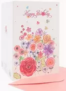 Kartki okolicznościowe i zaproszenia - Karnet B6 ZZG-190510 złocony Urodziny kwiaty - Fresh - miniaturka - grafika 1