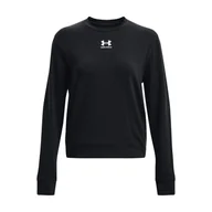 Koszulki i topy damskie - Damska Koszulka z długim rękawem UNDER ARMOUR RIVAL TERRY CREW 1369856-001 – Czarny - miniaturka - grafika 1