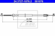 Linki hamulca postojowego - ATE LINKA HAMULCA 24.3727-1076.2 RENAULT TWINGO II 1.2TCE 100 11 - miniaturka - grafika 1