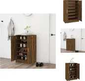 Szafki na buty - vidaXL Szafka na buty dąb wędzony 60x35x92 cm materiał drewnopochodny - Półki i szafki na buty - miniaturka - grafika 1
