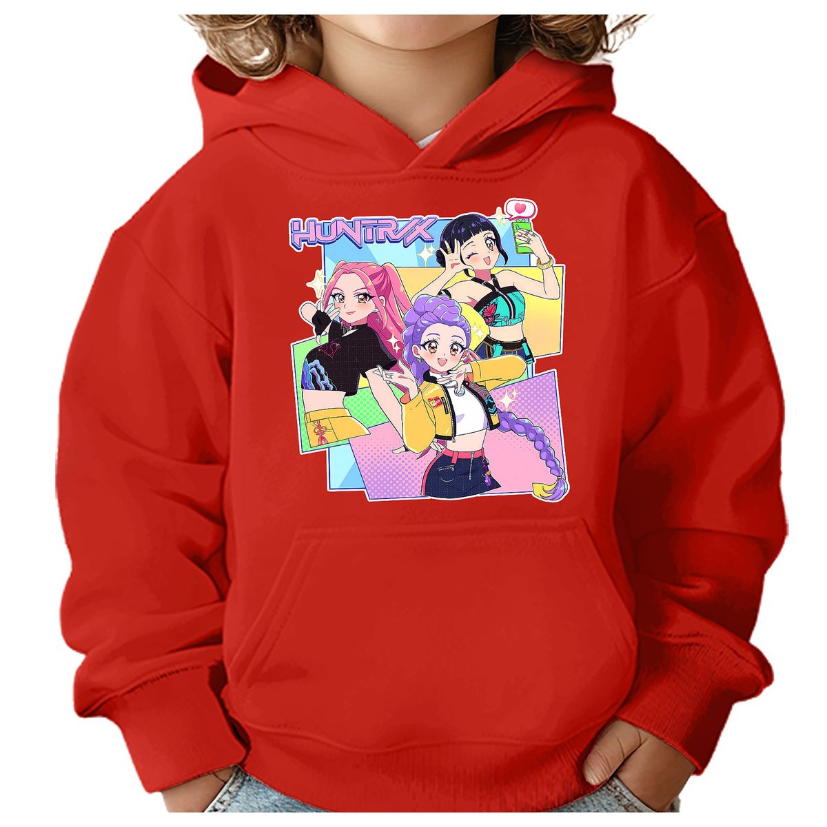 BLUZA DZIECIĘCA K-POPOWE ŁOWCZYNIE DEMONÓW HUNTRIX 104 Z KAPTUREM