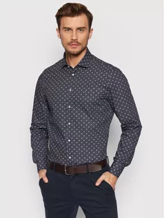 Koszule męskie - TOMMY HILFIGER Tailored Koszula Flower Dot Print MW0MW20819 Granatowy Slim Fit - grafika 1