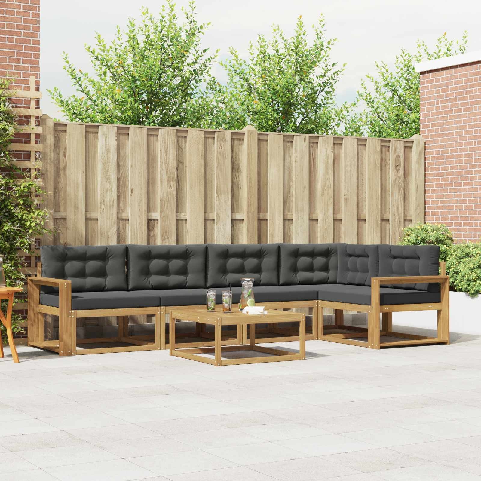vidaXL Zestaw sof na zewnątrz 6 pcs Biały i antracyt 79 x 79 x 37 cm