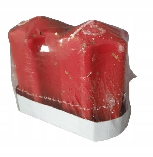 Świeca gwiazda czerwona 2 szt 58 x 90 mm