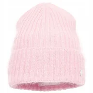 Czapki damskie - Czapka zimowa damska z angory OLGA Pudrowy róż - miniaturka - grafika 1