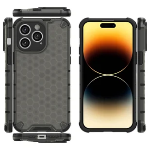 Honeycomb etui iPhone 14 Pro Max pancerny hybrydowy pokrowiec czarne - Etui i futerały do telefonów - miniaturka - grafika 14