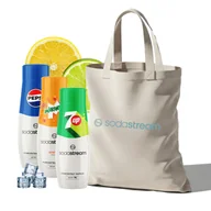 Syropy i koncentraty owocowe - Zestaw Syrop SodaStream Pepsi 440 ml. Mirinda 440ml, 7Up 440ml + Torba - miniaturka - grafika 1
