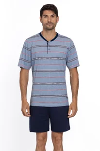 Piżama męska CARLOS 4XL Niebieski - Piżamy męskie - miniaturka - grafika 1