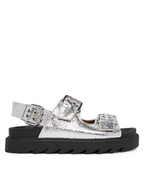 Sandały damskie - DeeZee Sandały HY62275-1 Srebrny - miniaturka - grafika 1