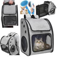 Torebki damskie - Transporter dla Kota Psa Królika Plecak Torba Kojec 3w1 Składany Szczotka - miniaturka - grafika 1