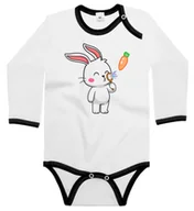 Body dla niemowląt - Body dziecięce Królik Zając Puszczający Bańki Marchewki 98/104 - miniaturka - grafika 1