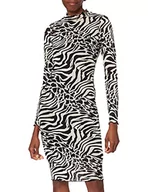 Sukienki - Urban Classics Damska sukienka damska AOP Double Layer, biały/czarny, M - miniaturka - grafika 1