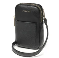 Torebki damskie - Mini Torebka Damska Na Telefon Listonoszka PUCCINI CZARNA - miniaturka - grafika 1