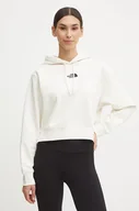 Bluzy damskie - The North Face bluza Essential Crop Hoodie damska kolor beżowy z kapturem gładka NF0A89EXQLI1 - miniaturka - grafika 1