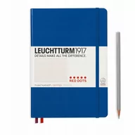 Notesy i bloczki - Leuchtturm Latarnia morska 1917 notatnik Medium (A5) Red Dots, dotted, królewski błękit 357698 - miniaturka - grafika 1