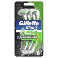 Maszynki do golenia i wkłady - Gillette Blue3 Sensitive Jednorazowa maszynka 6szt - miniaturka - grafika 1