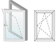 Okna - Okno fasadowe 3-szybowe PCV O14 rozwierno-uchylne jednoskrzydłowe prawe 865x1135 mm białe - miniaturka - grafika 1